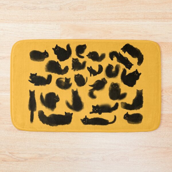 Item preview, Black cats against orange background  designed and sold by TNT-Atelier.