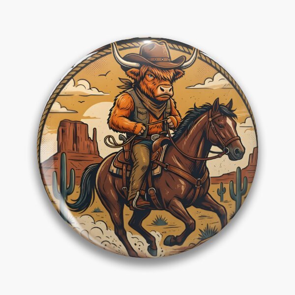 Item preview, Funny Ranch Boss Highland Cow Riding Horse | Vintage Western Desert Graphic | Retro Cowboy Humor Gift designed and sold by Western Wear Art.