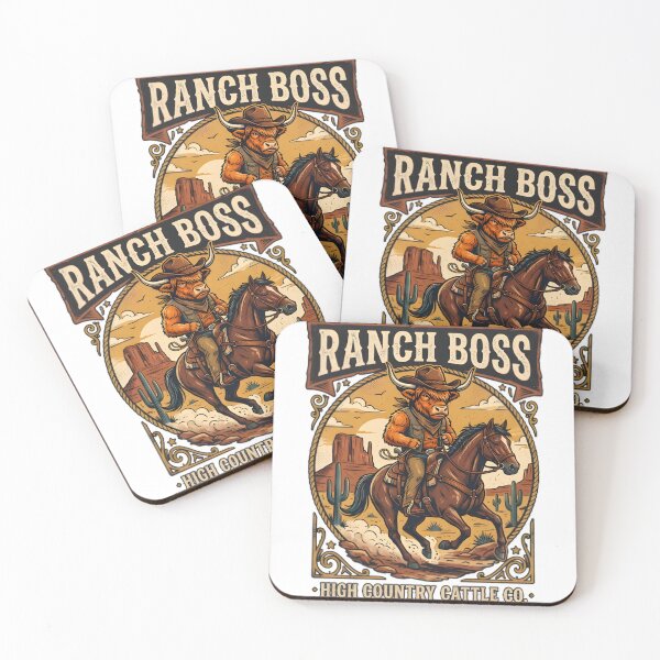 Item preview, Funny Ranch Boss Highland Cow Riding Horse | Vintage Western Desert Graphic | Retro Cowboy Humor Gift designed and sold by Western Wear Art.