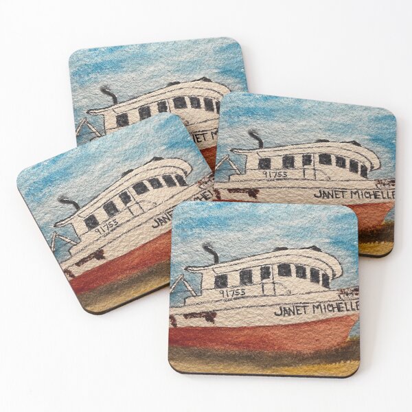 Item preview, Beached Fishing Boat Watercolor Janet  designed and sold by BirdandaBrush.
