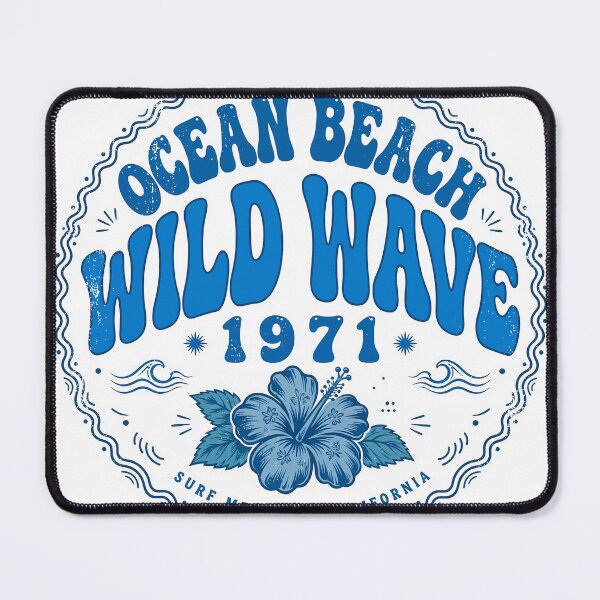 Item preview, Ocean Beach Wild Wave 1971 Retro Surf designed and sold by mochiMooco.
