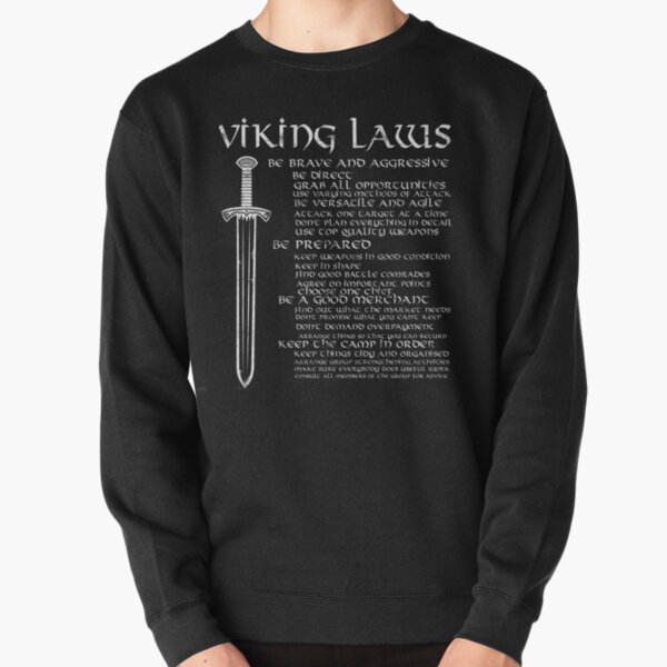 Viking Laws Scandinavian Warriors Sword Distressed Pullover Sweatshirt