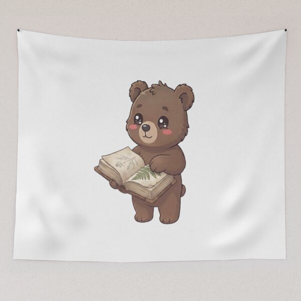 Item preview, Cute Bear Reading Botanical Book designed and sold by Ella_Sketch.