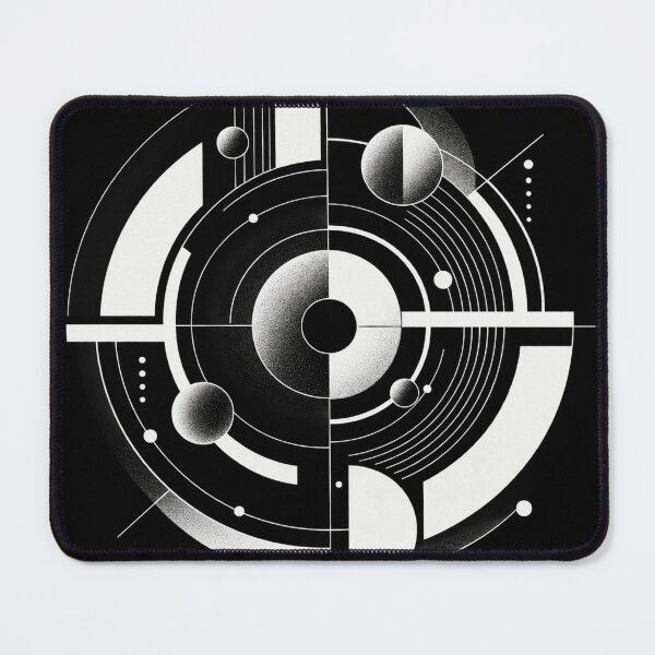 Item preview, Broken Orbit – Black and White Futuristic Geometric Art designed and sold by Carolina Salazar.