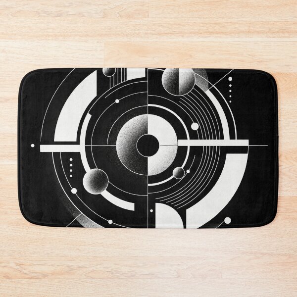 Item preview, Broken Orbit – Black and White Futuristic Geometric Art designed and sold by Carolina Salazar.