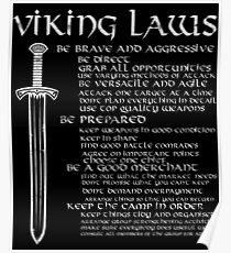 Viking Laws Scandinavian Warriors Sword Distressed Poster