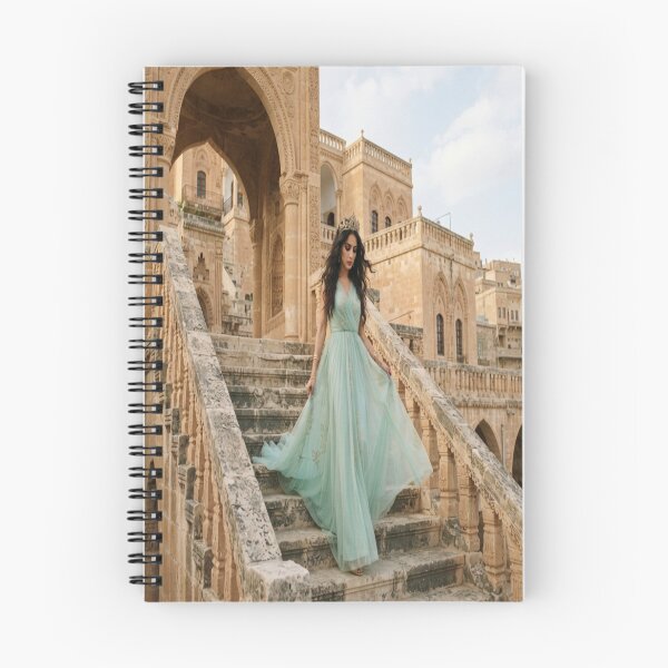 Item preview, Elegant Princess Walking Down Historic Stone Stairs designed and sold by AfresStudio.