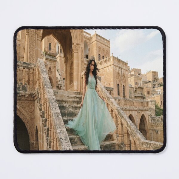 Item preview, Elegant Princess Walking Down Historic Stone Stairs designed and sold by AfresStudio.