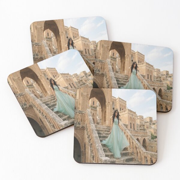 Item preview, Elegant Princess Walking Down Historic Stone Stairs designed and sold by AfresStudio.