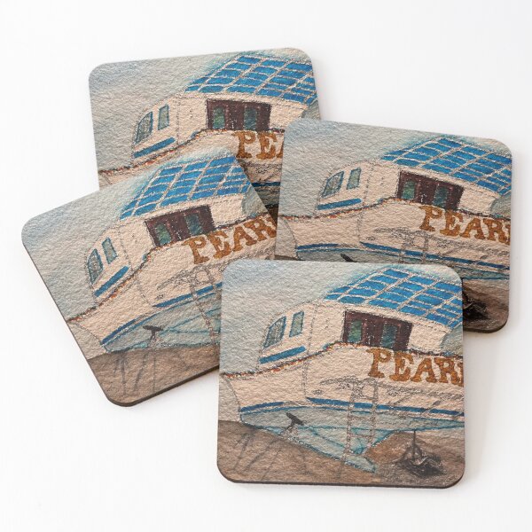 Item preview, Beached Boat Watercolor-Pearl designed and sold by BirdandaBrush.