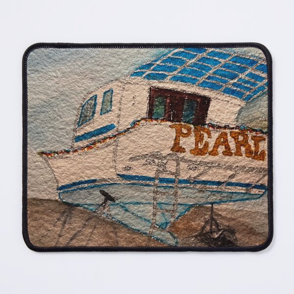 Item preview, Beached Boat Watercolor-Pearl designed and sold by BirdandaBrush.