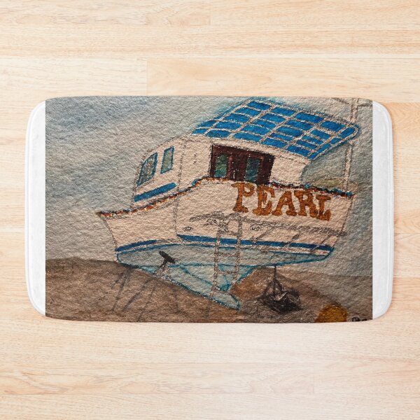 Item preview, Beached Boat Watercolor-Pearl designed and sold by BirdandaBrush.