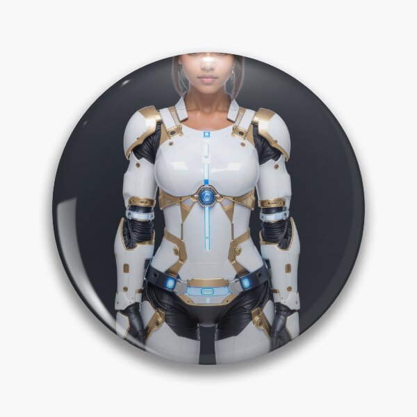 Item preview, White and Gold Sci-Fi Android designed and sold by DukeNiko.