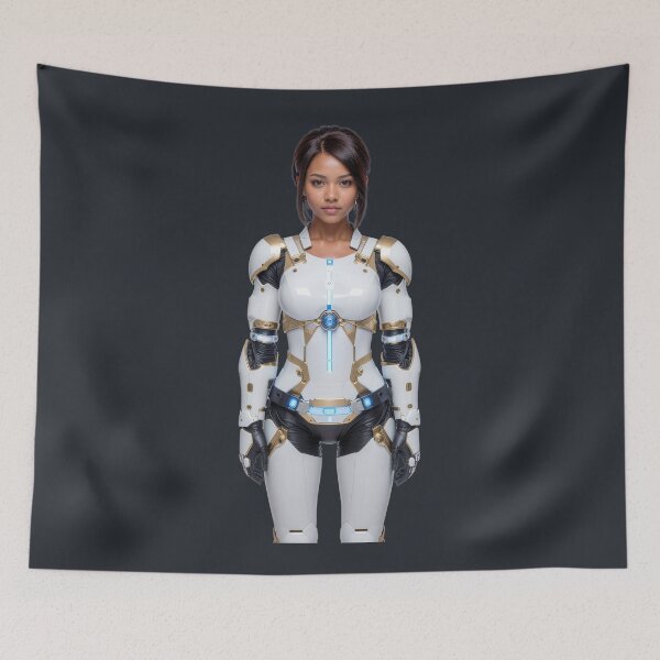 Item preview, White and Gold Sci-Fi Android designed and sold by DukeNiko.