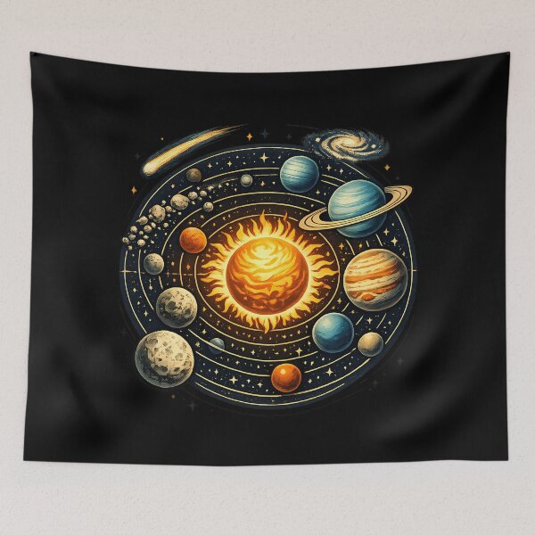 Item preview, Retro-style solar system diagram designed and sold by Daily Quirk.