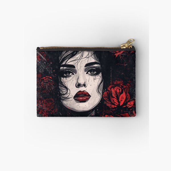 Item preview, Gothic Woman Red Roses Dark Romantic Art designed and sold by ERODED SELF.