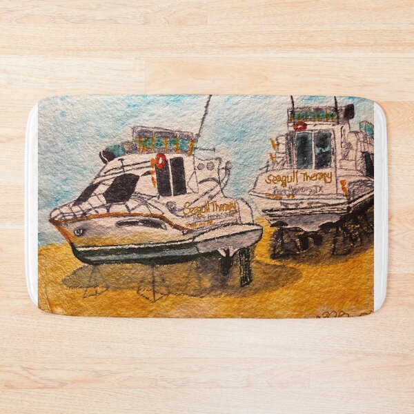 Item preview, Beached Boat Watercolor-Seagull Therapy designed and sold by BirdandaBrush.