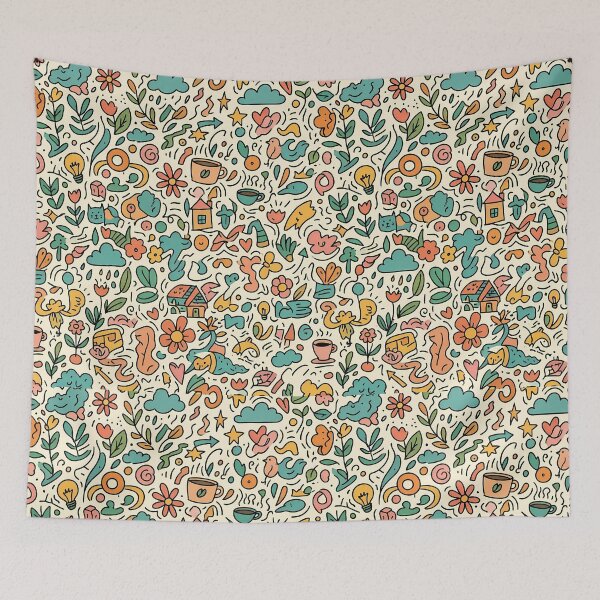Item preview, Cute Hand Drawn Doodle Seamless Pattern Collection designed and sold by ART ATTACK ZONE.