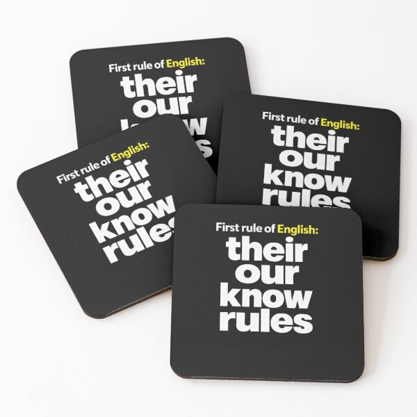 Item preview, English Grammar Joke Their Our Know Rules designed and sold by elderberry.