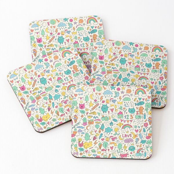 Item preview, 2 Cute Hand Drawn Doodle Seamless Pattern Collection designed and sold by ART ATTACK ZONE.