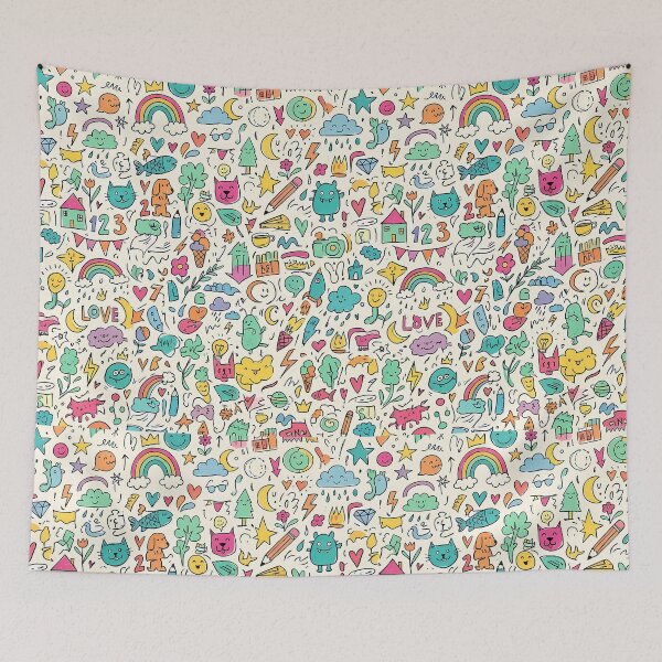 Item preview, 2 Cute Hand Drawn Doodle Seamless Pattern Collection designed and sold by ART ATTACK ZONE.