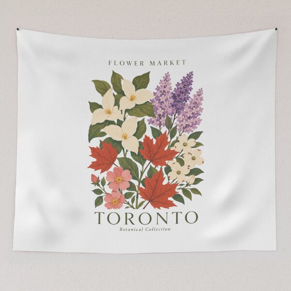 Aperçu de l'œuvre Toronto - Marché aux fleurs - Collection botanique créée et vendue par Sketch-Shack.