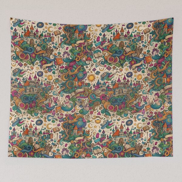 Item preview, 4 Cute Hand Drawn Doodle Seamless Pattern Collection designed and sold by ART ATTACK ZONE.