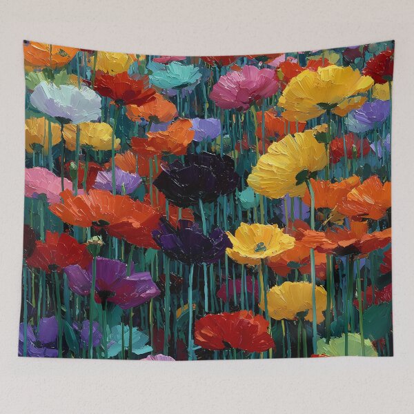Item preview, Tulips Abstract Floral Art Modern Flower Painting designed and sold by AutoPopStudio.