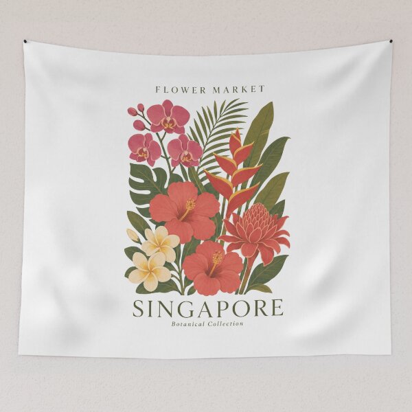 Item preview, Singapur - Mercado de Flores - Colección Botánica designed and sold by Sketch-Shack.