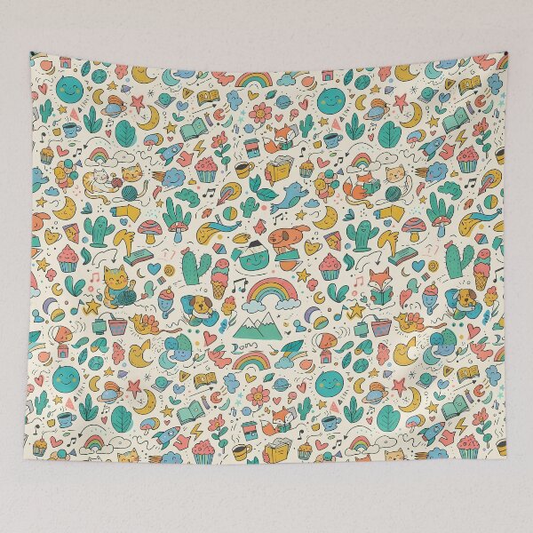 Item preview, 9 Cute Hand Drawn Doodle Seamless Pattern Collection designed and sold by ART ATTACK ZONE.
