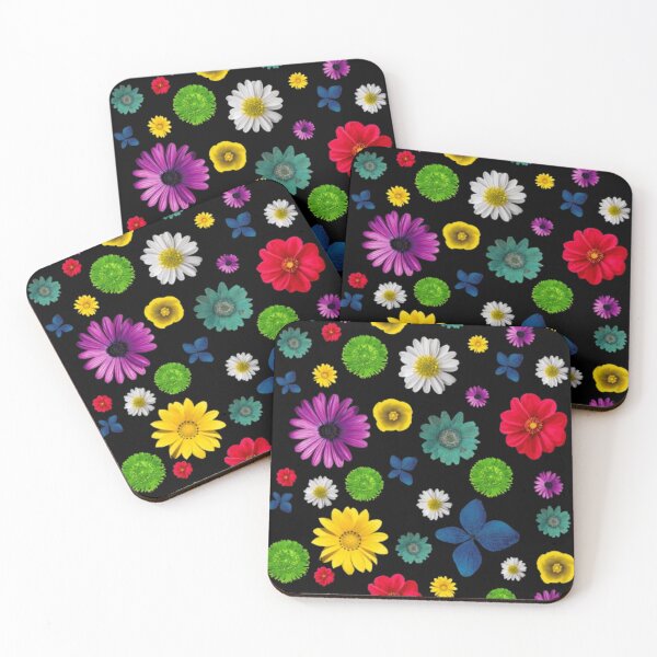 Item preview, Vibrant Neon Floral Garden on Black designed and sold by Nabutami.