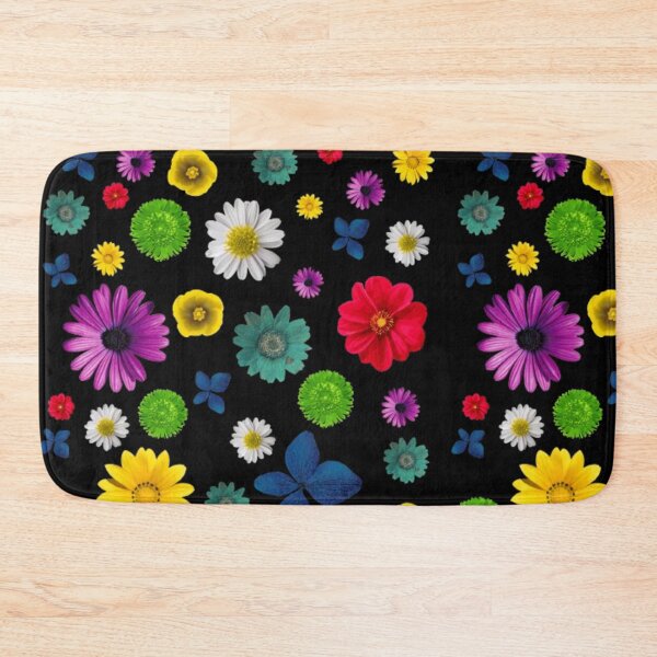 Item preview, Vibrant Neon Floral Garden on Black designed and sold by Nabutami.