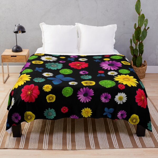 Item preview, Vibrant Neon Floral Garden on Black designed and sold by Nabutami.