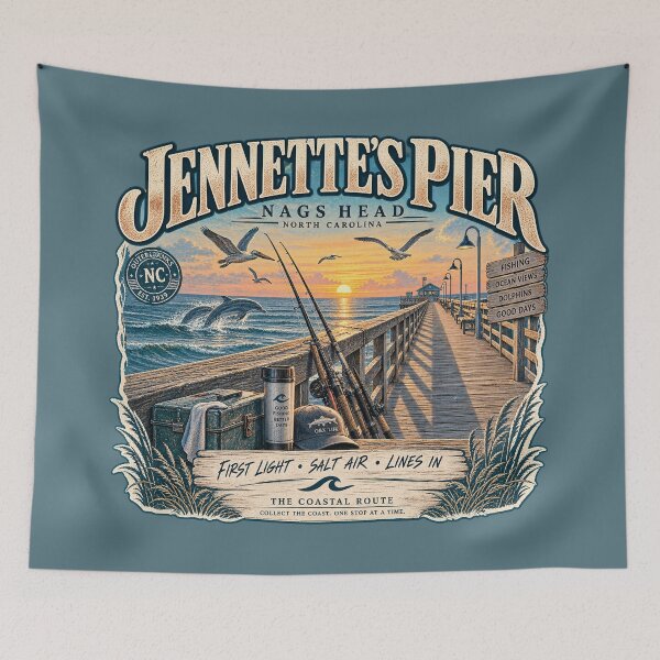 Item preview, Jennette's Pier Before the Crowds designed and sold by The Coastal Route.