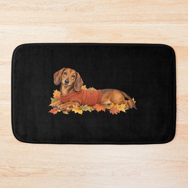Item preview, Dachshund Autumn Watercolor  Cozy Wiener Dog Illustration designed and sold by Ela-graphicwiz.