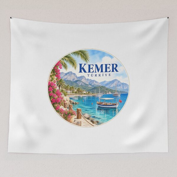 Item preview, Kemer Türkiye Mediterranean Coast Travel Watercolor designed and sold by GusiaTreasures.