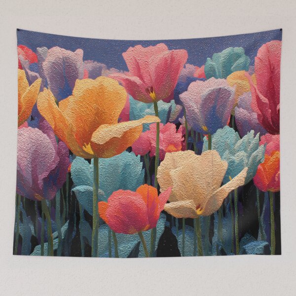 Item preview, Tulips Country Garden Artwork Rustic Flower Decor designed and sold by AutoPopStudio.