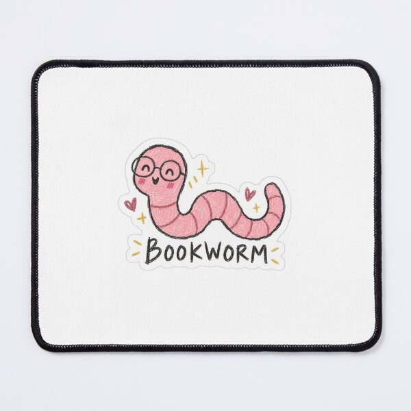 Item preview, Cute Bookworm – Book Lover Reading Sticker Design designed and sold by commonroomuk.