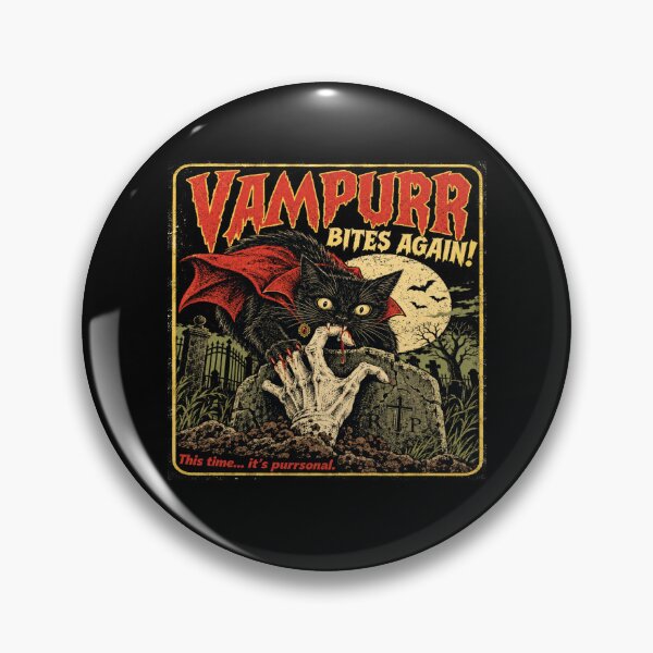Item preview, Vampurr Bites Again for Gothic Cat Lovers designed and sold by POD DYNASTY | Original Print On Demand T-Shirt Graphics.