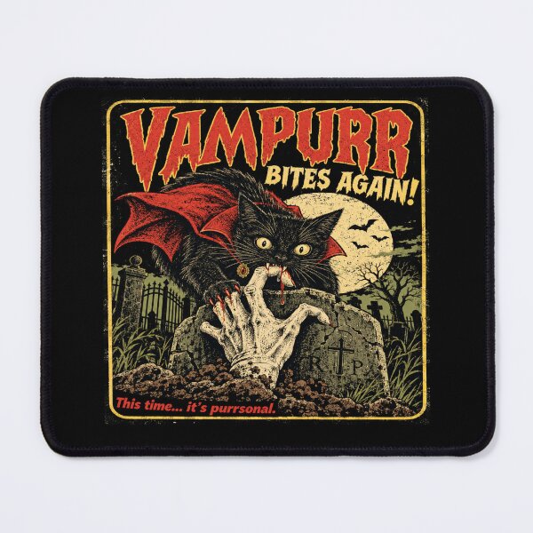 Item preview, Vampurr Bites Again for Gothic Cat Lovers designed and sold by POD DYNASTY | Original Print On Demand T-Shirt Graphics.