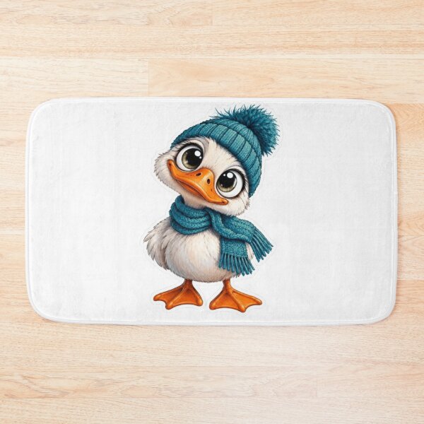 Item preview, Little Duck Wearing Winter Scarf and Beanie designed and sold by Snurly.