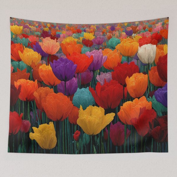 Item preview, Tulips Floral Decor Modern Botanical Wall Painting designed and sold by AutoPopStudio.