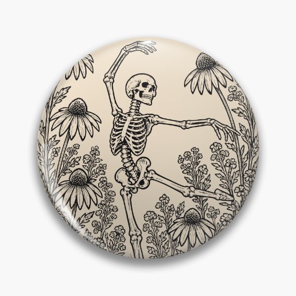 Item preview, Skeleton Ballerina Linocut Boho Floral Dancing  designed and sold by Y-Vibes.