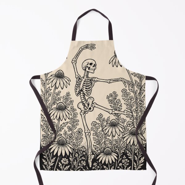 Item preview, Skeleton Ballerina Linocut Boho Floral Dancing designed and sold by Y-Vibes.