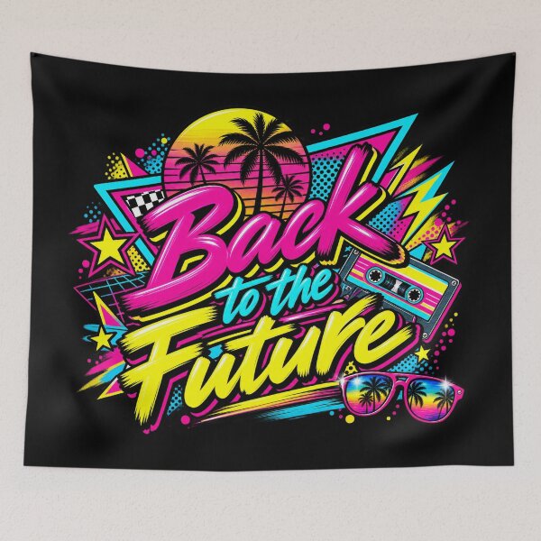 Item preview, Back to the Future – Colorful 80s Retro Neon Vibes designed and sold by sweta_r.art.
