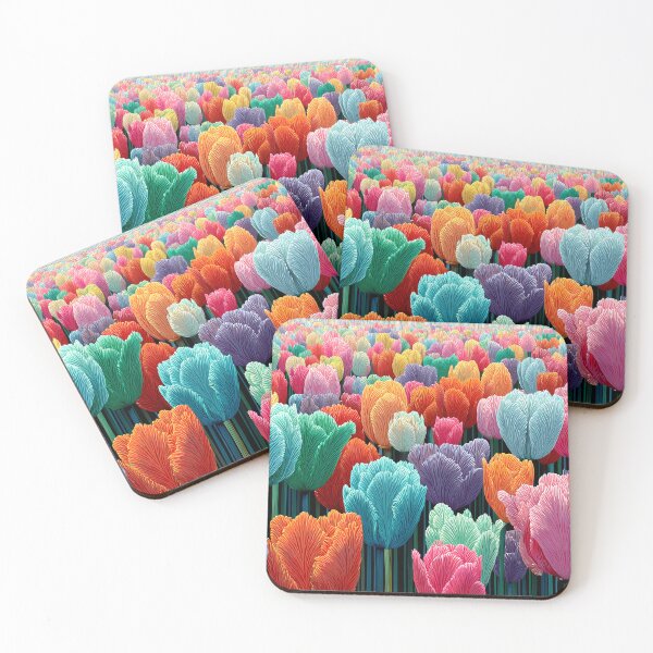 Item preview, Tulips Blossom Artwork Elegant Spring Flower Art designed and sold by AutoPopStudio.