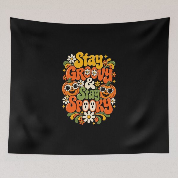 Item preview, Retro Groovy Halloween 70s Pumpkin Daisy designed and sold by Ridaelb.