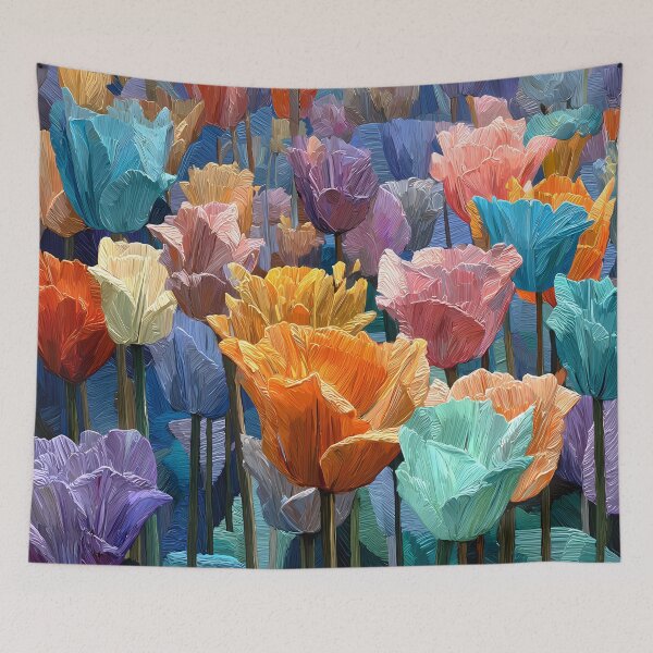 Item preview, Tulips Garden Flowers Artistic Botanical Wall Print designed and sold by AutoPopStudio.