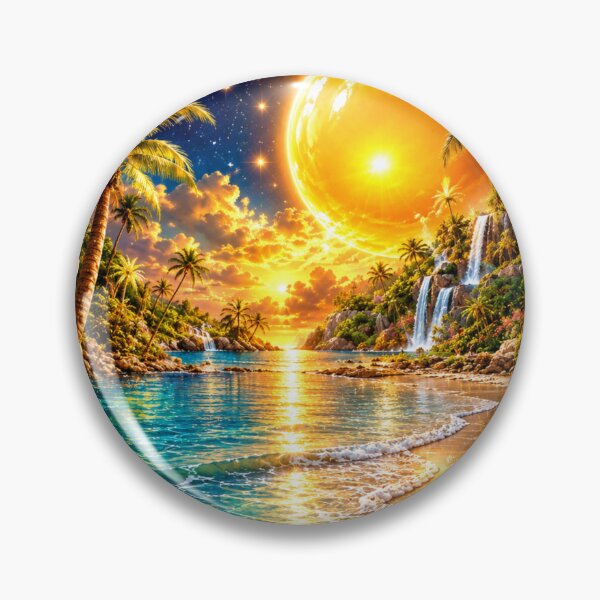 Item preview, Golden Paradise Beach Hole in Wall Fantasy Landscape  designed and sold by LC&LCPlatform.