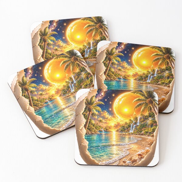 Item preview, Golden Paradise Beach Hole in Wall Fantasy Landscape  designed and sold by LC&LCPlatform.
